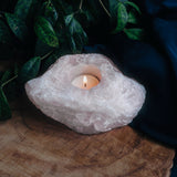 Clear Quartz Tea Light Holder