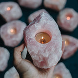 Clear Quartz Tea Light Holder