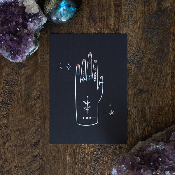 Postcard Hand with Rings