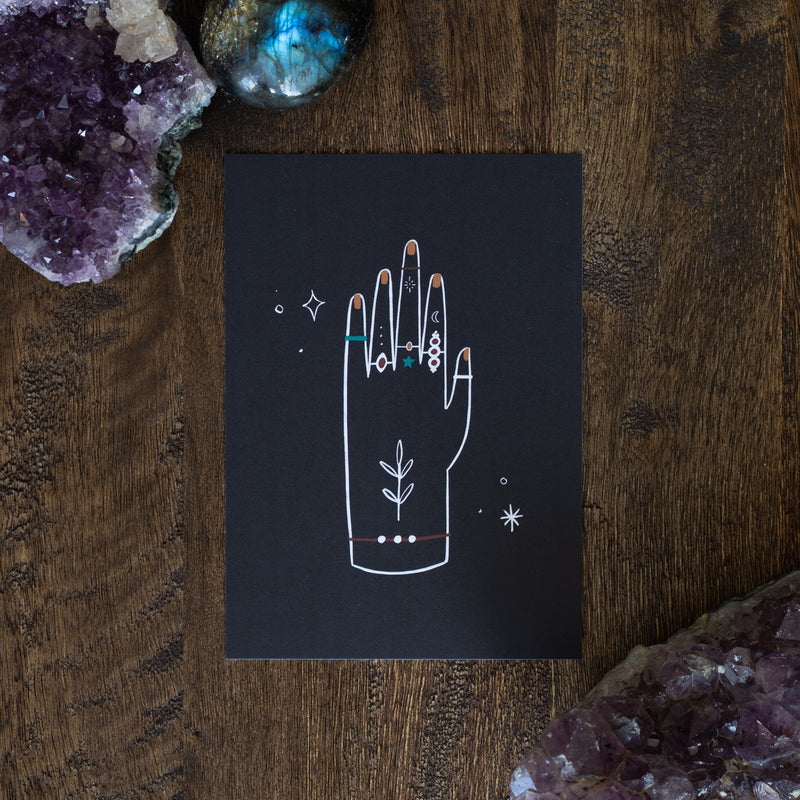 Postcard Hand with Rings